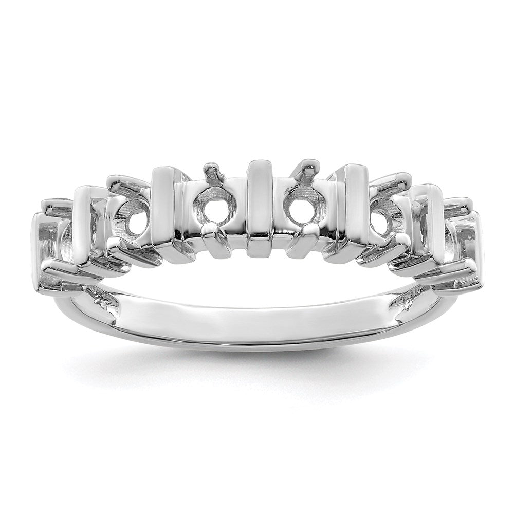 14k White Gold Synthetic Family Jewelry Ring