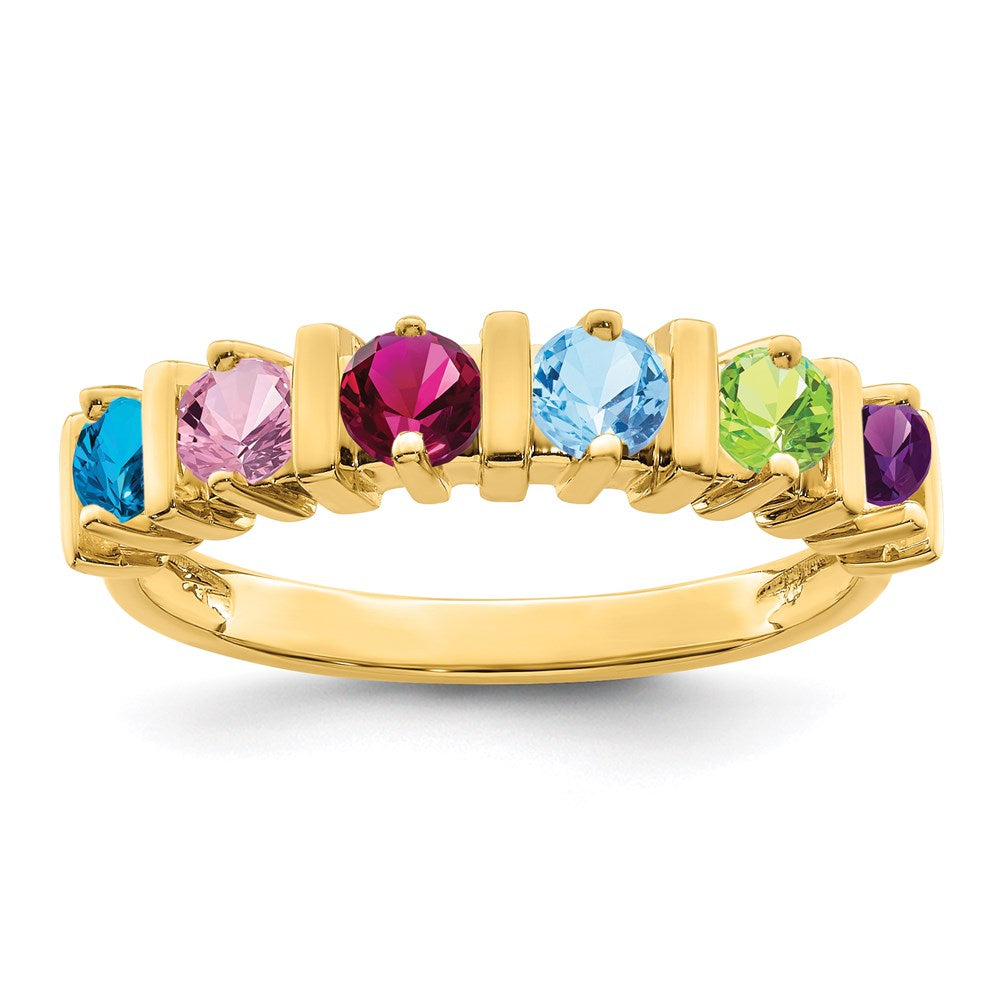 14k Synthetic Family Jewelry Ring