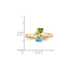 14k Personalized 2-Name Diamond and Synthetic 2 Stone Couple's Ring