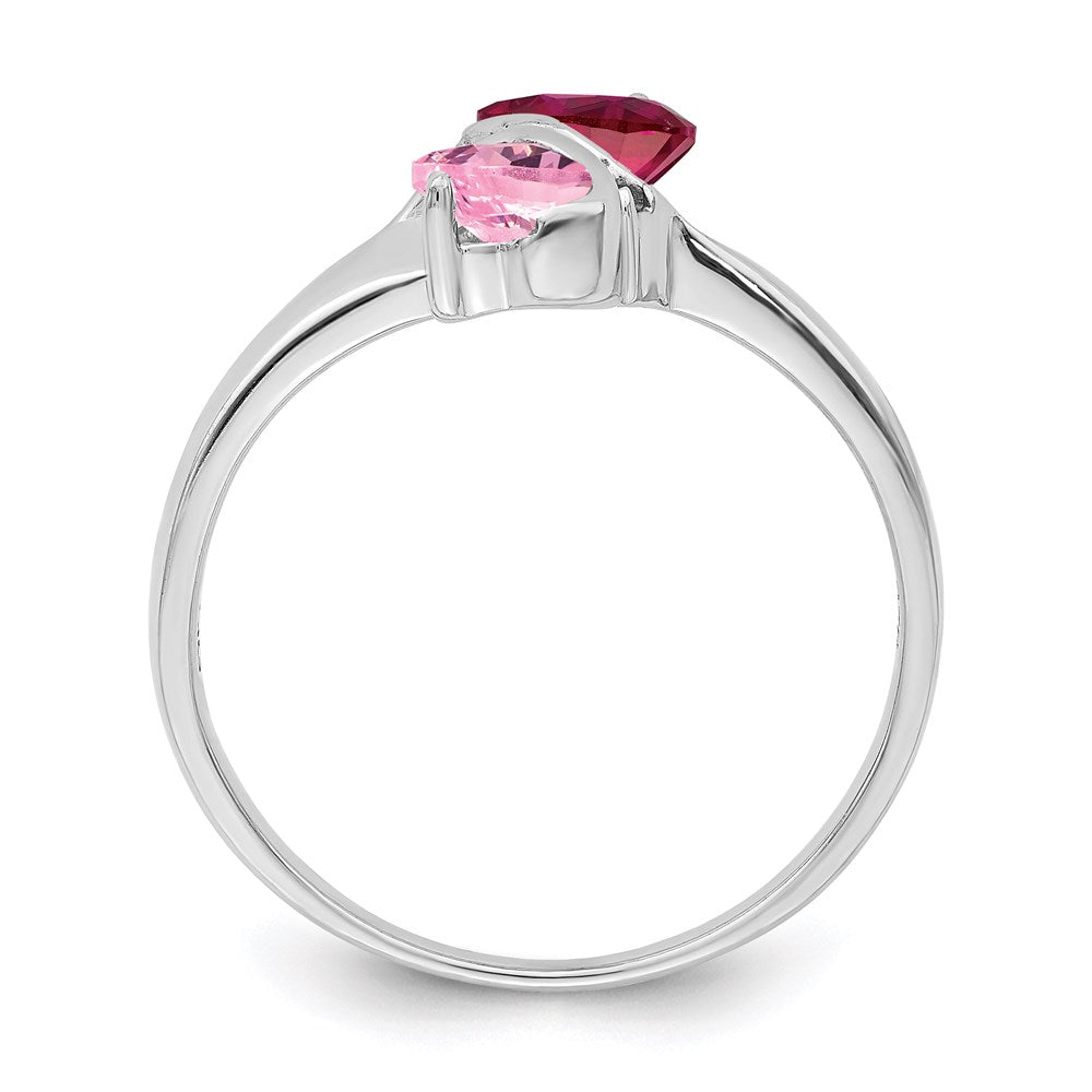 14k White Gold Synthetic Family Jewelry Ring