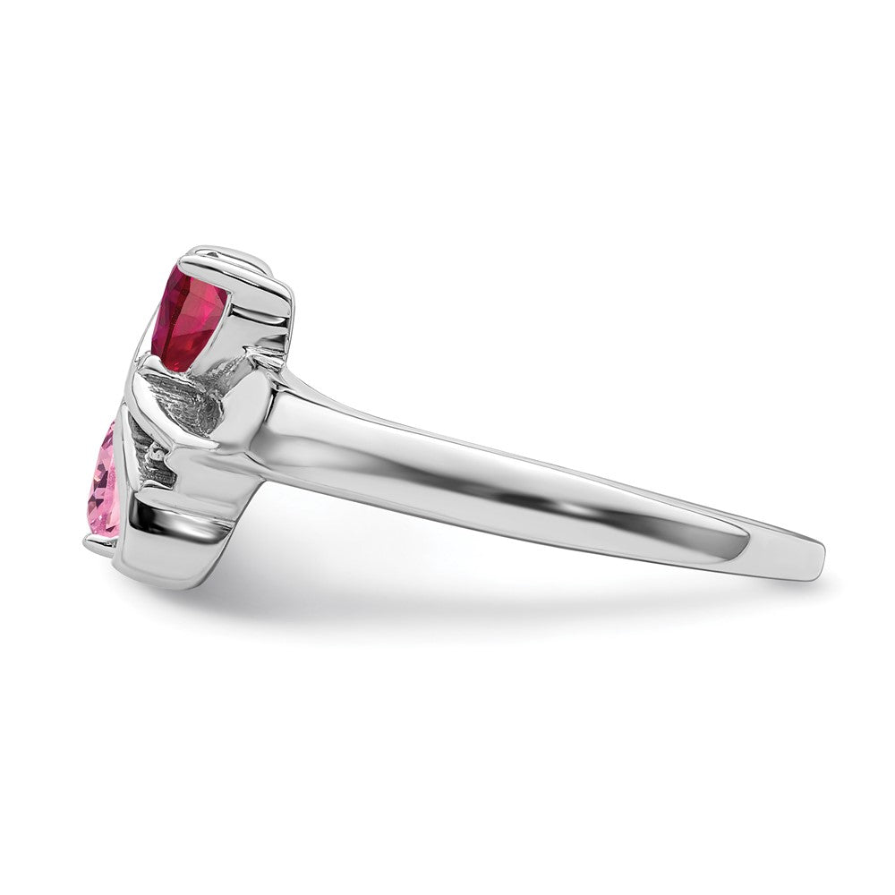 14k White Gold Synthetic Family Jewelry Ring