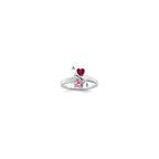 14k White Gold Synthetic Family Jewelry Ring