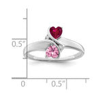 14KW Personalized 2-Name Diamond and Synthetic 2 Stone Couple's Ring