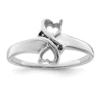 14KW Personalized 2-Name Diamond and Synthetic 2 Stone Couple's Ring