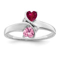 14KW Personalized 2-Name Diamond and Synthetic 2 Stone Couple's Ring