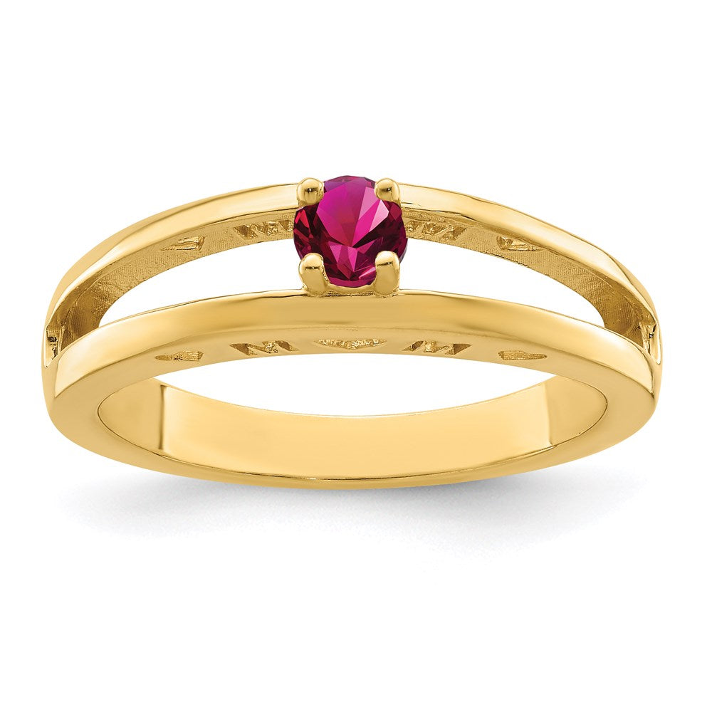 14k 3mm Synthetic Family Jewelry Ring