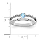 14k White Gold 3mm Synthetic Family Jewelry Ring