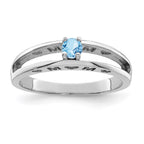 14k White Gold 3mm Synthetic Family Jewelry Ring
