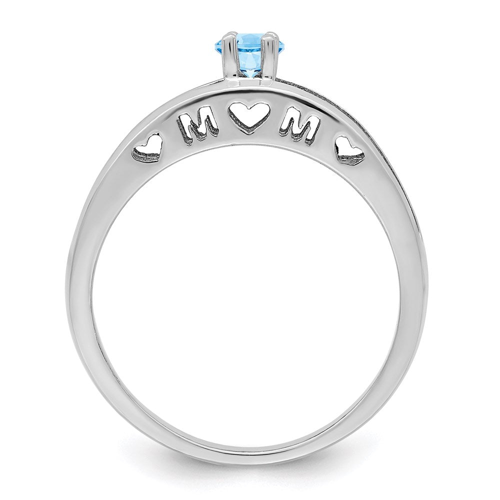14k White Gold 3mm Synthetic Family Jewelry Ring