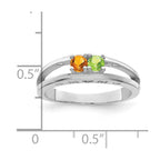 14k White Gold 3mm Synthetic Family Jewelry Ring