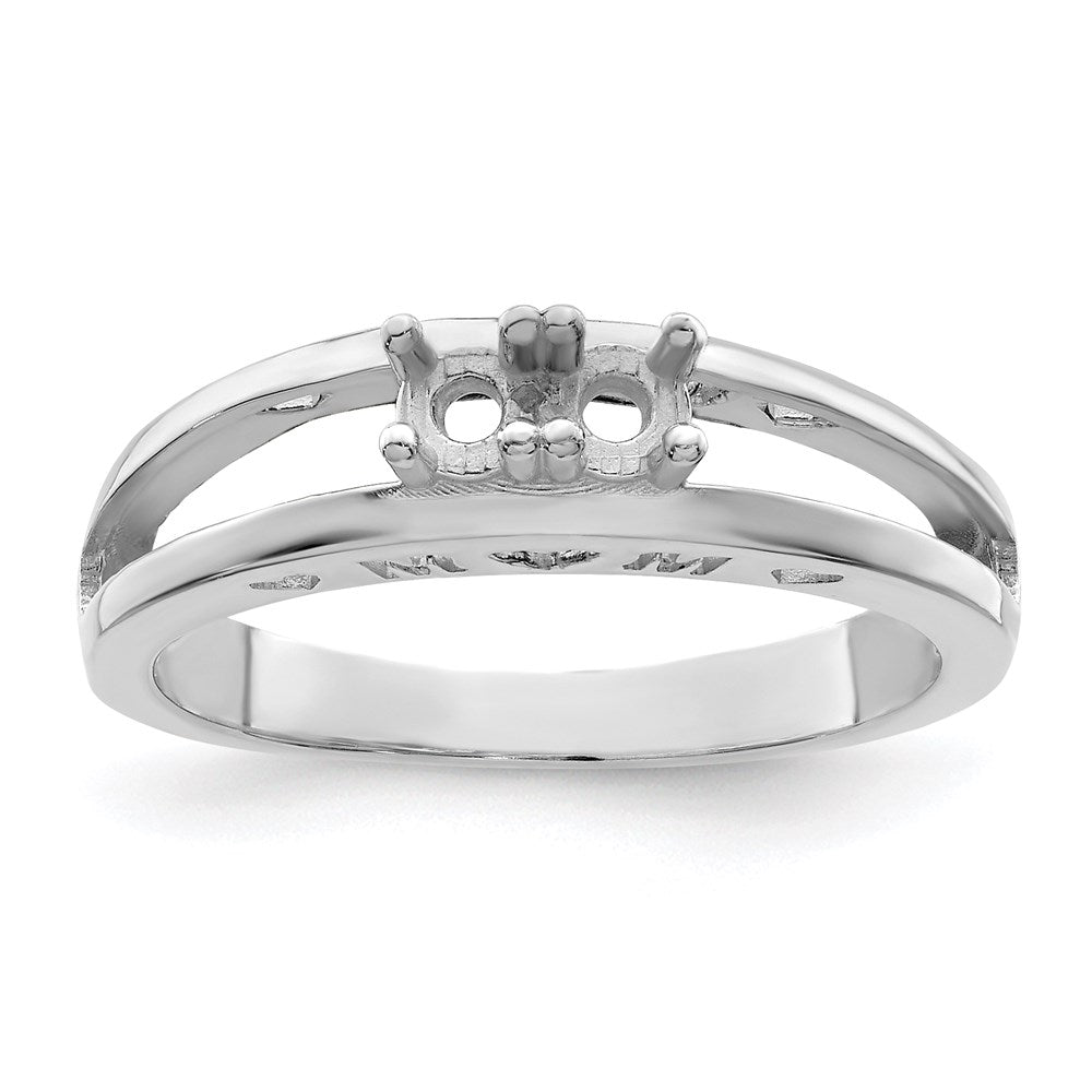 14k White Gold 3mm Synthetic Family Jewelry Ring