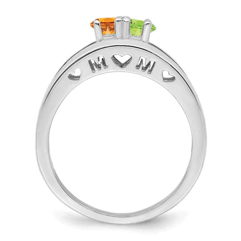 14k White Gold 3mm Synthetic Family Jewelry Ring
