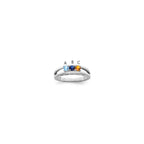 14k White Gold 3mm Synthetic Family Jewelry Ring