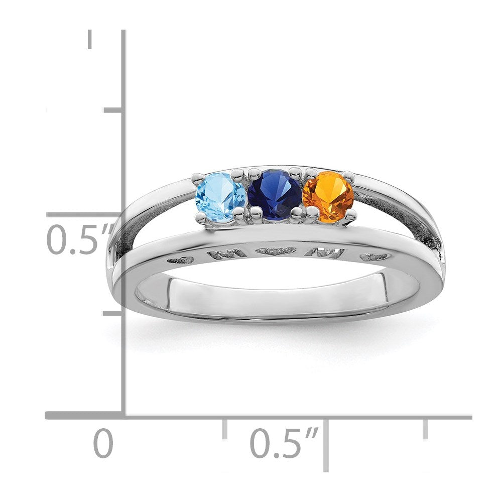 14k White Gold 3mm Genuine Family Jewelry Ring