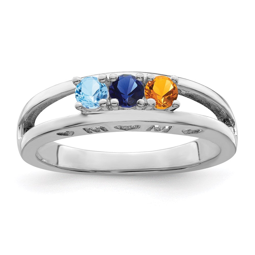 14k White Gold 3mm Genuine Family Jewelry Ring