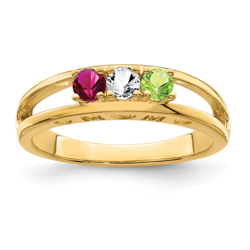 14k 3mm Synthetic Family Jewelry Ring