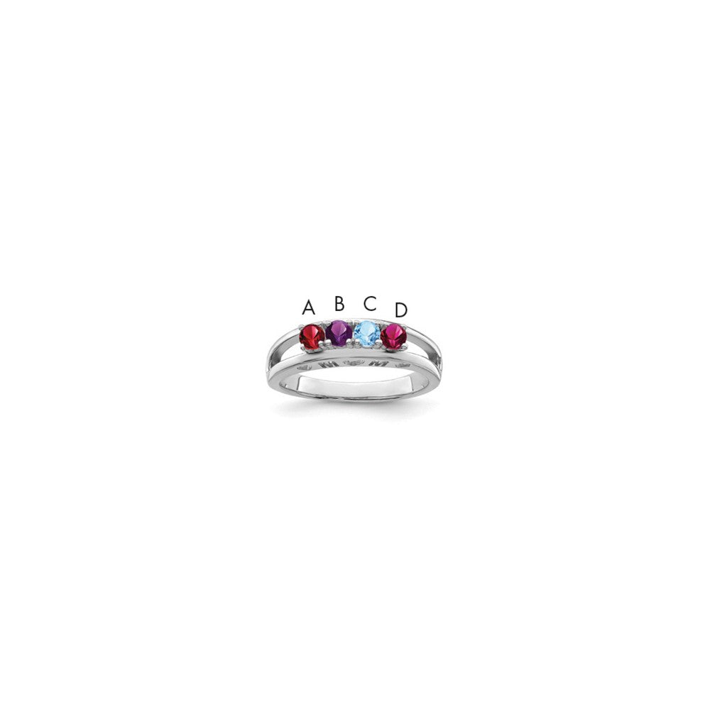 14k White Gold 3mm Genuine Family Jewelry Ring