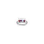 14k White Gold 3mm Synthetic Family Jewelry Ring