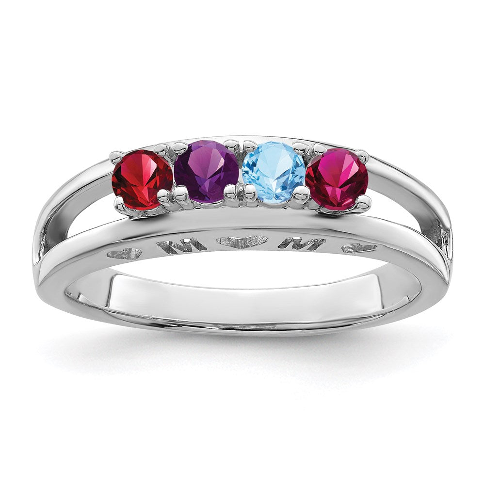 14k White Gold 3mm Genuine Family Jewelry Ring