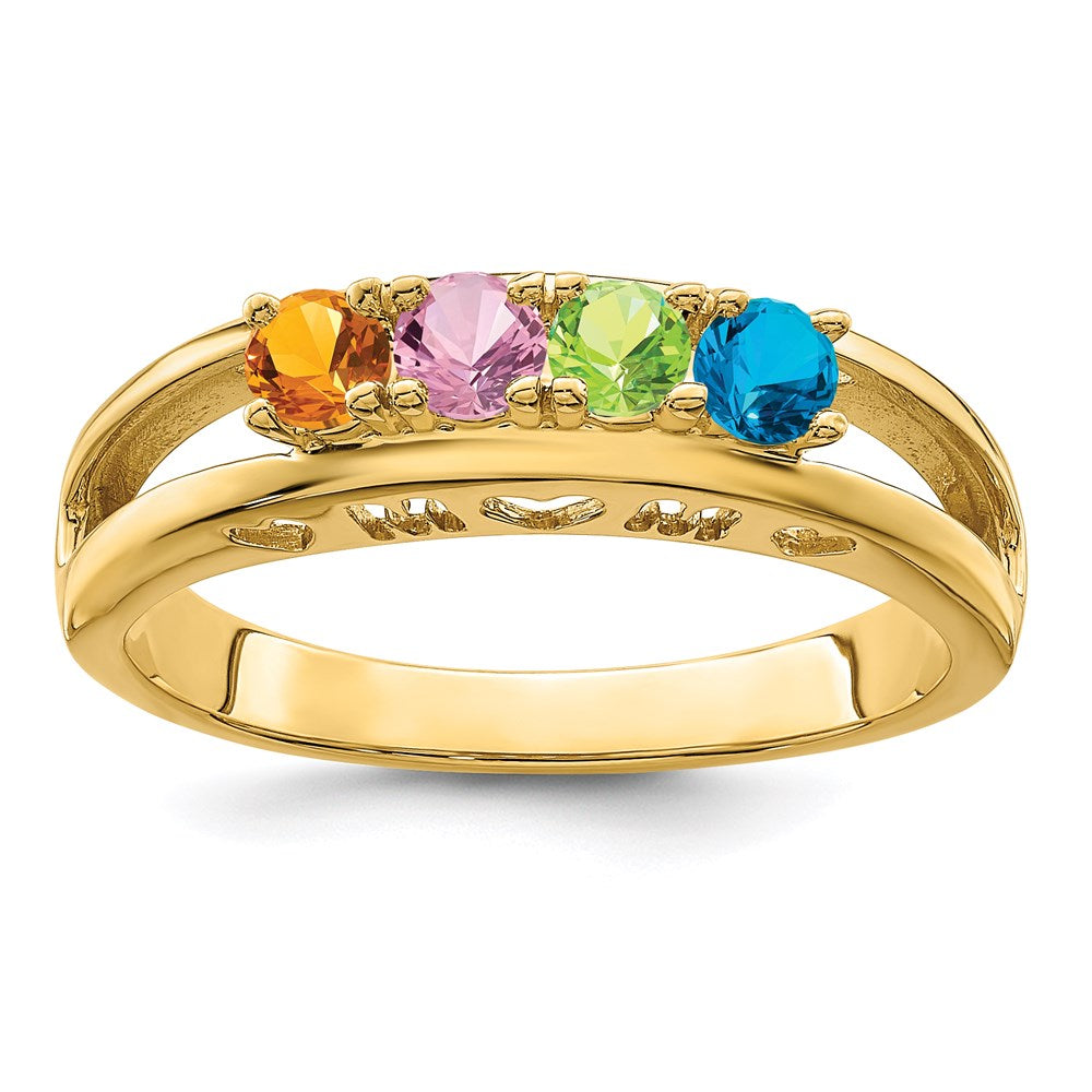 14k 3mm Synthetic Family Jewelry Ring