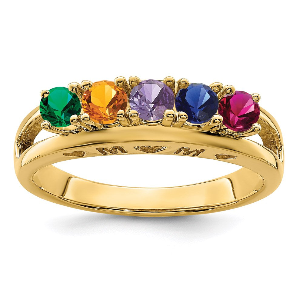 14k 3mm Synthetic Family Jewelry Ring