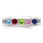 14k White Gold 3mm Synthetic Family Jewelry Ring