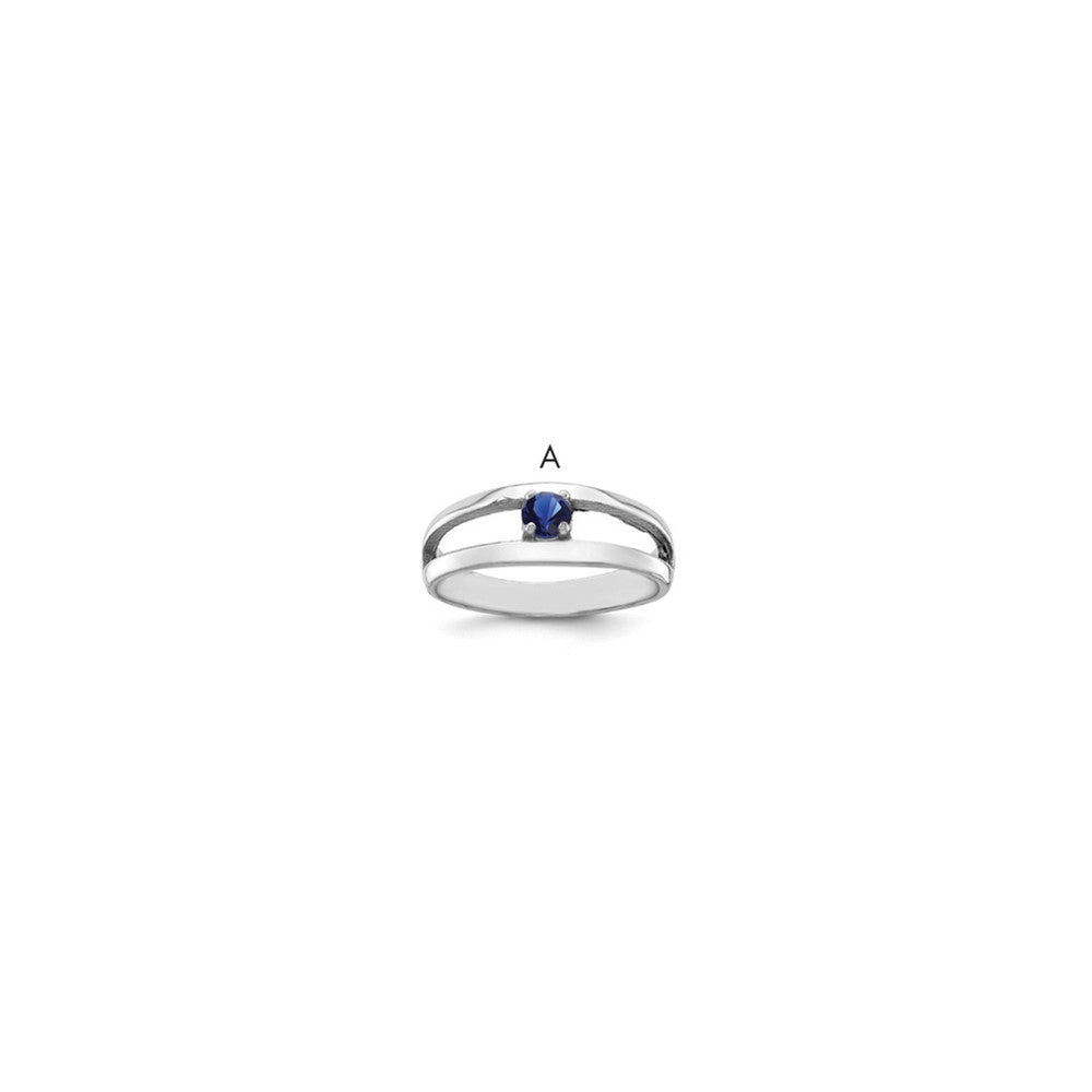14k White Gold 3.5mm Synthetic Family Jewelry Ring