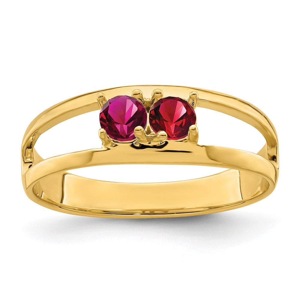 14k Synthetic Family Jewelry Ring