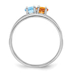 14k White Gold Synthetic Family Jewelry Ring