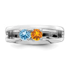 14k White Gold Synthetic Family Jewelry Ring