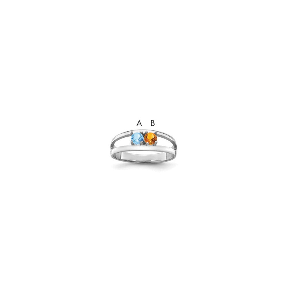 14k White Gold Synthetic Family Jewelry Ring