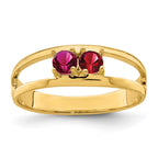 14k Genuine 2 Stone Mother's Ring