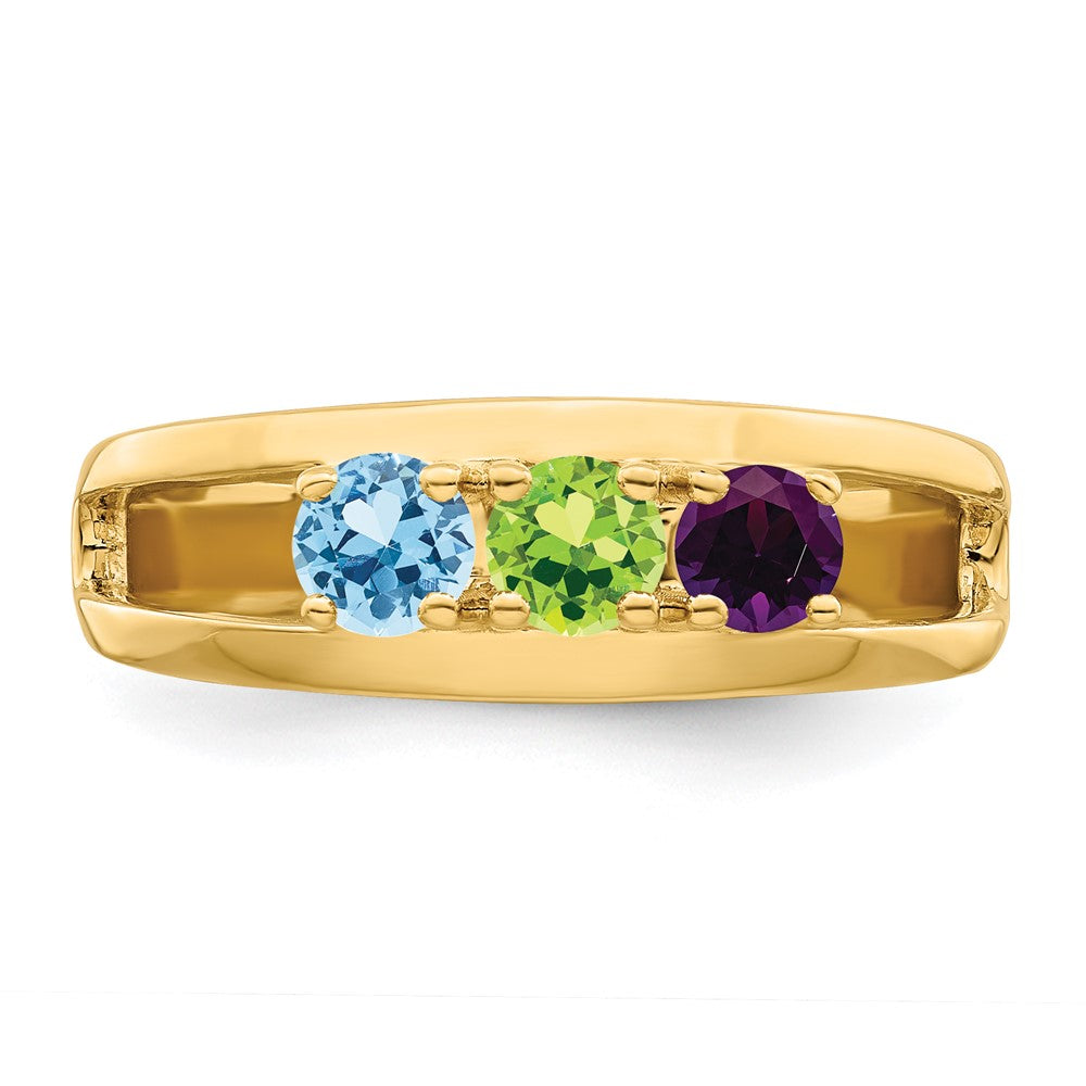 14k Genuine 3 Stone Mother's Ring