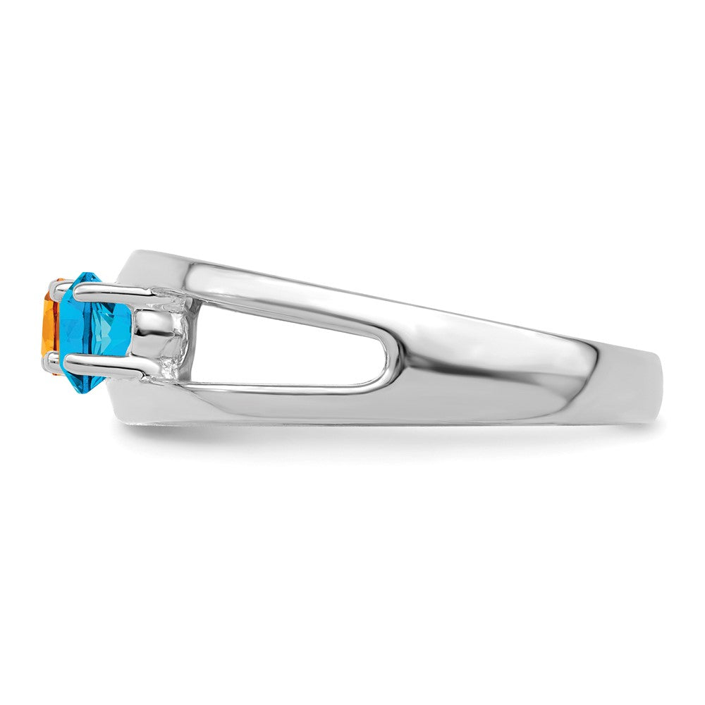 14k White Gold Synthetic Family Jewelry Ring