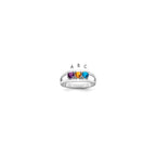 14k White Gold Genuine 3 Stone Mother's Ring
