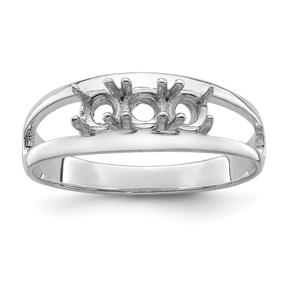 14k White Gold Genuine 3 Stone Mother's Ring