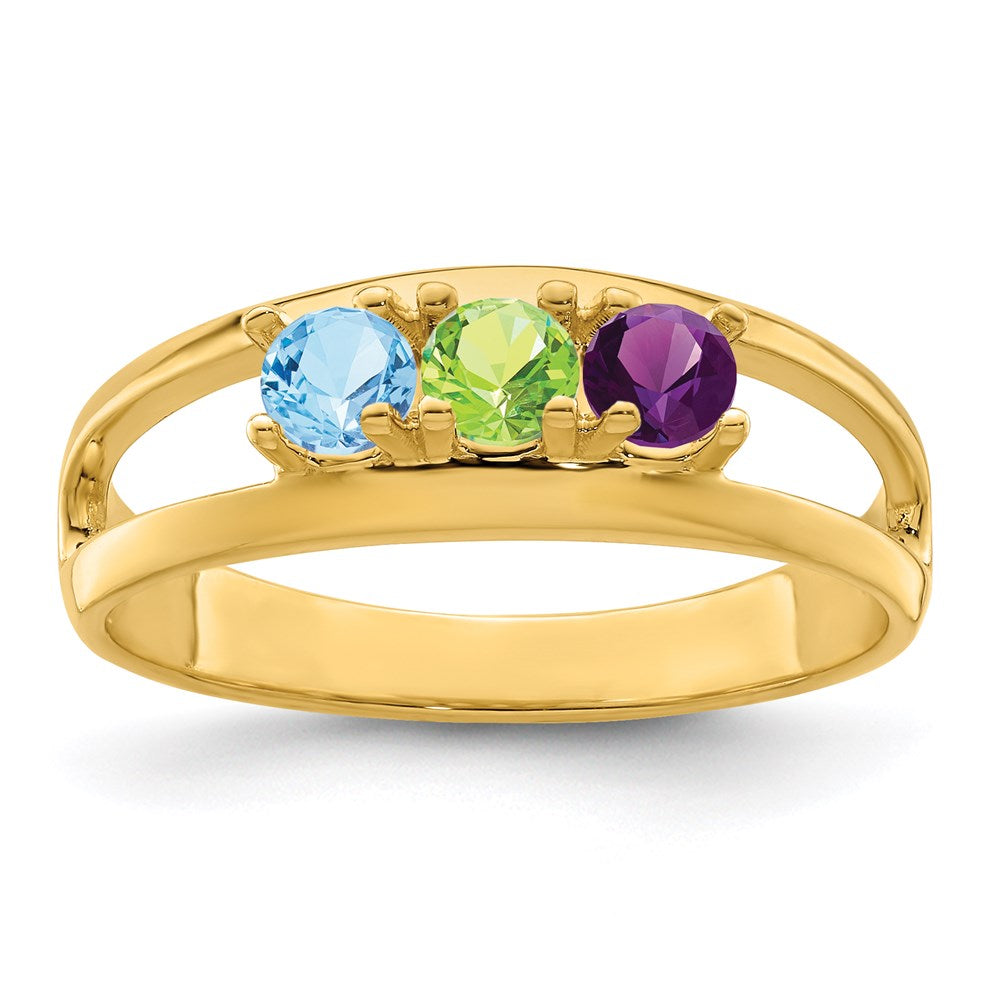 14k Genuine 3 Stone Mother's Ring