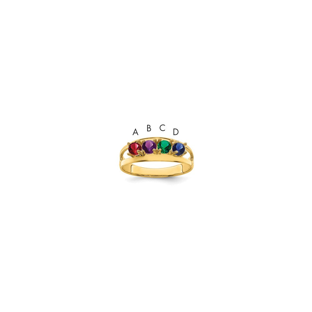 10k Synthetic Family Jewelry Ring