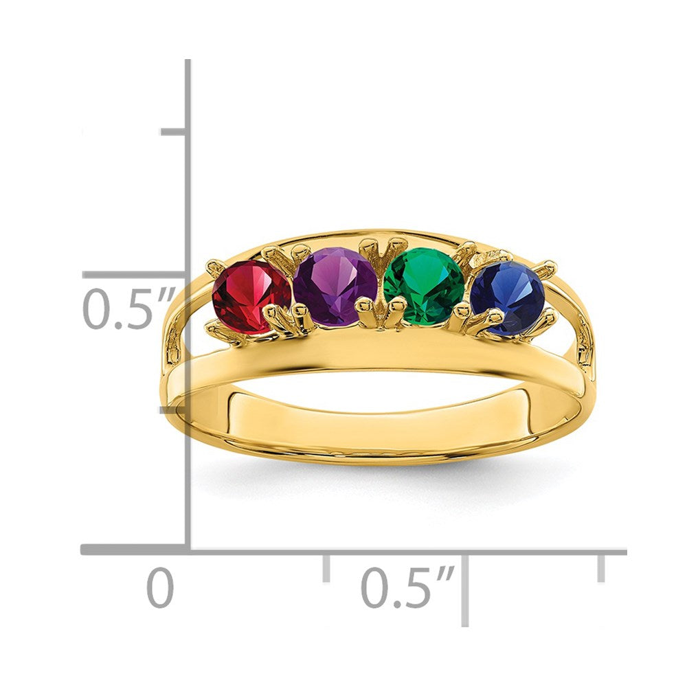 10k Synthetic Family Jewelry Ring
