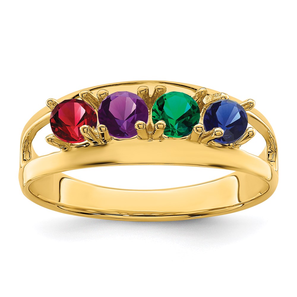 10k Synthetic Family Jewelry Ring