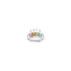 14k White Gold Synthetic Family Jewelry Ring