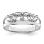 14k White Gold Synthetic Family Jewelry Ring