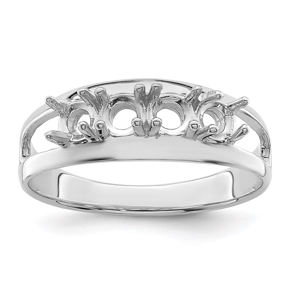 14k White Gold Synthetic Family Jewelry Ring