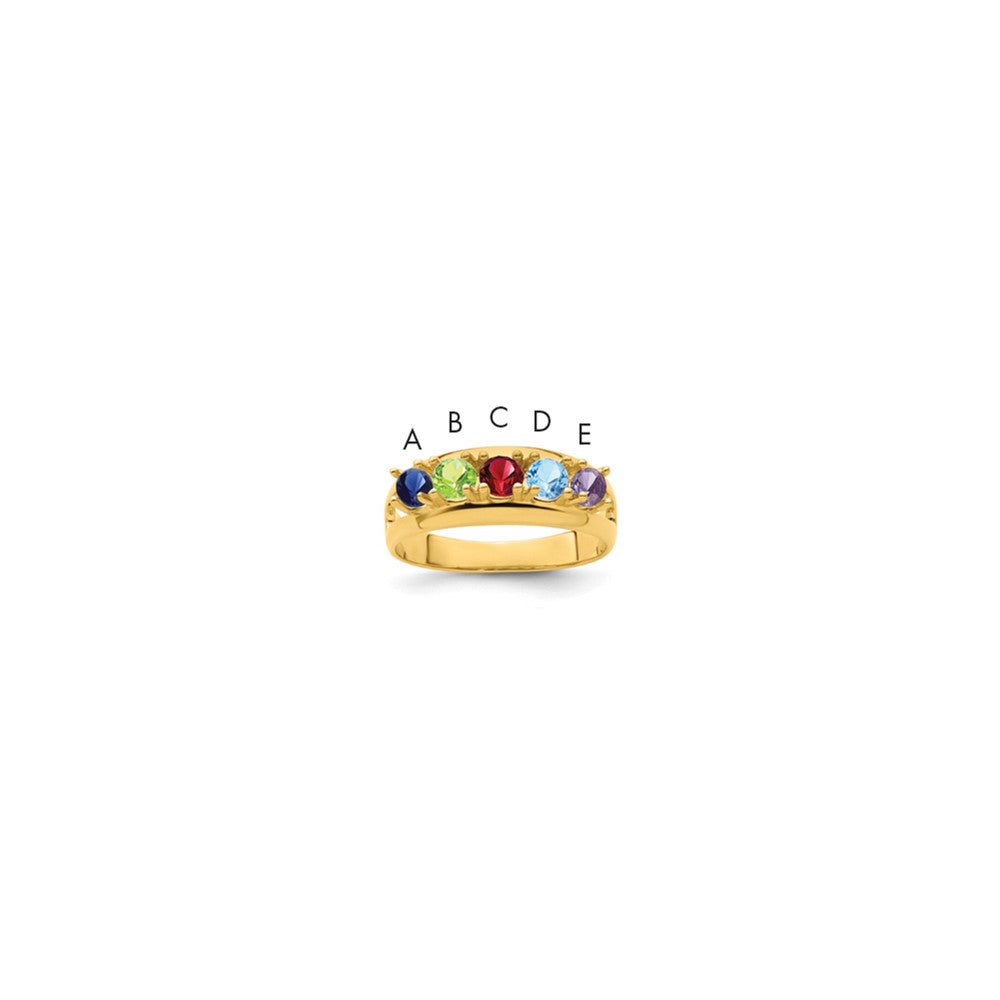 14k Synthetic Family Jewelry Ring