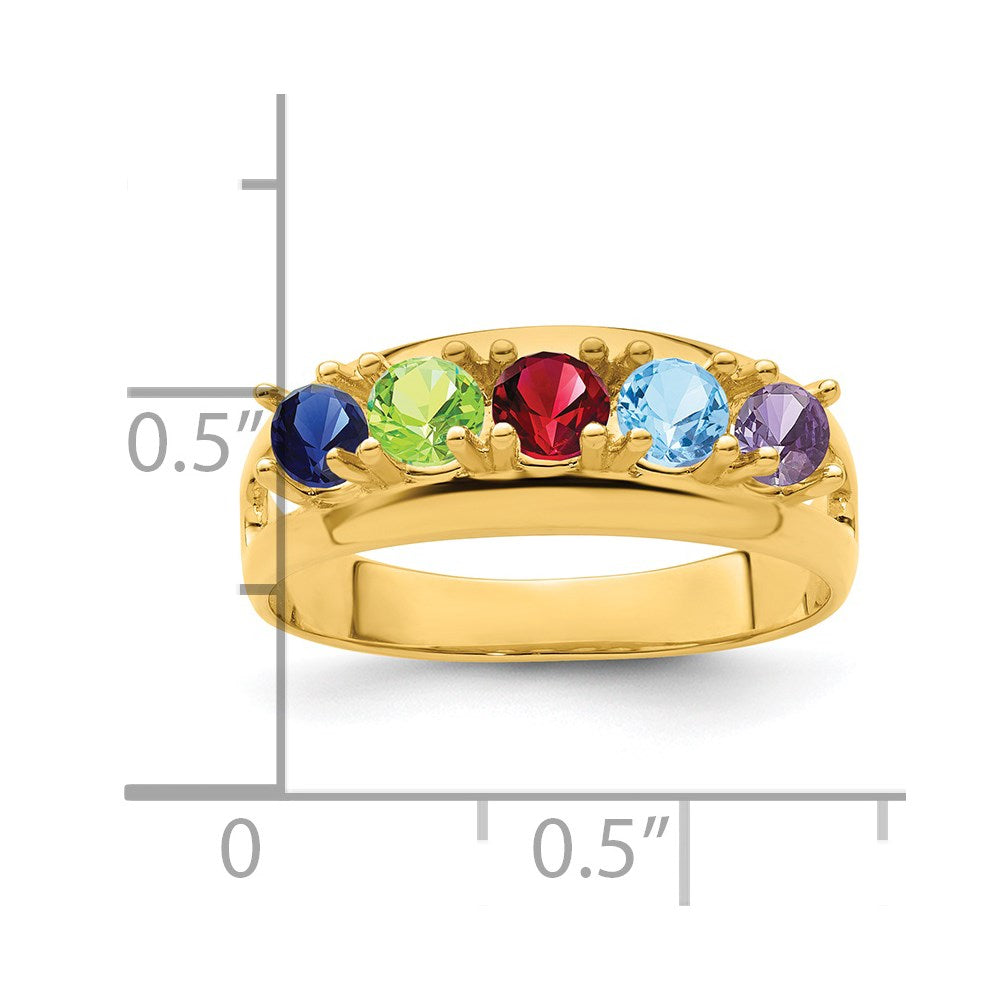 14k Synthetic Family Jewelry Ring