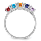 14k White Gold Genuine 5 Stone Mother's Ring