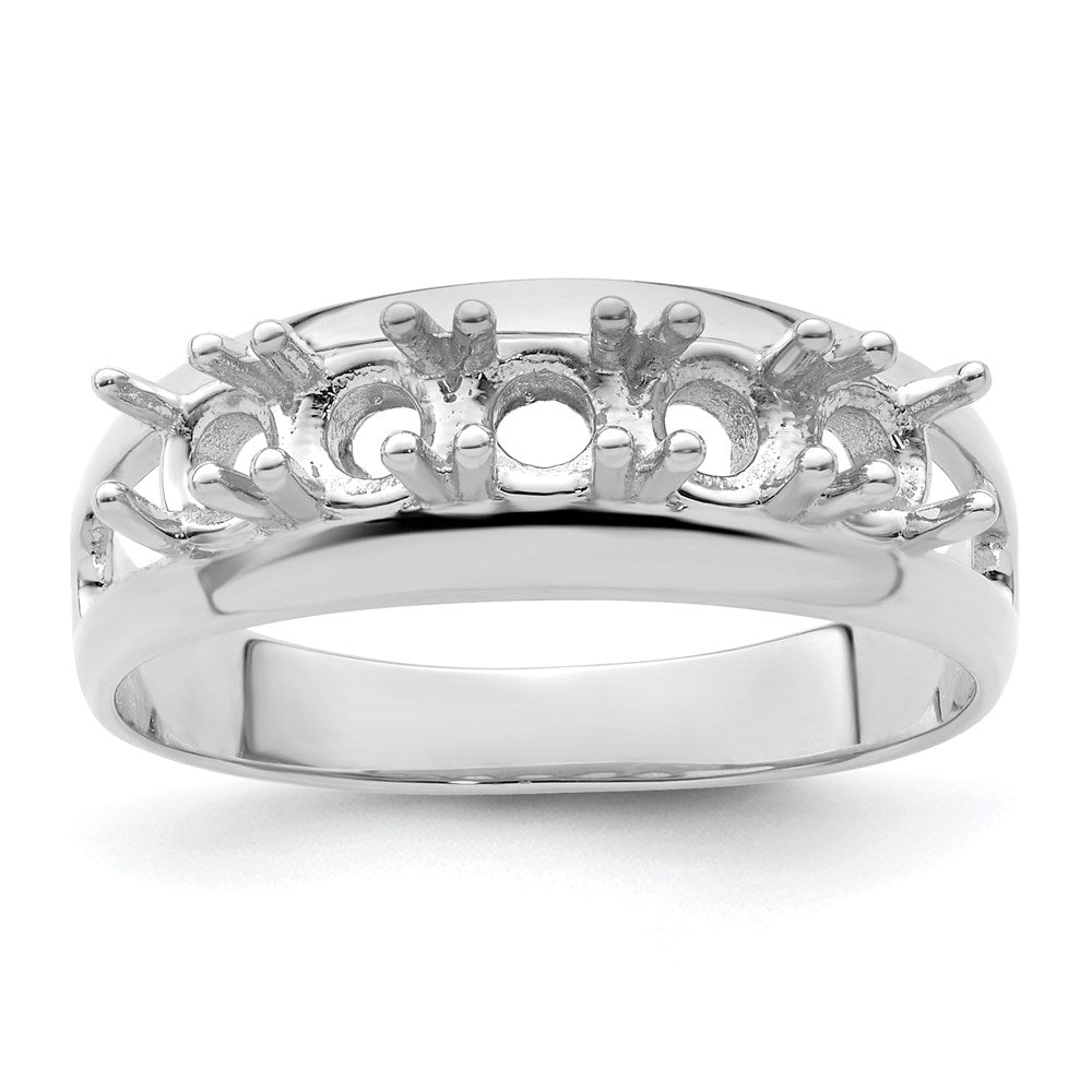 14k White Gold Genuine 5 Stone Mother's Ring