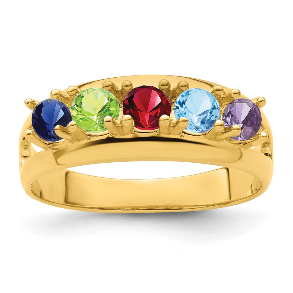 14k Synthetic Family Jewelry Ring