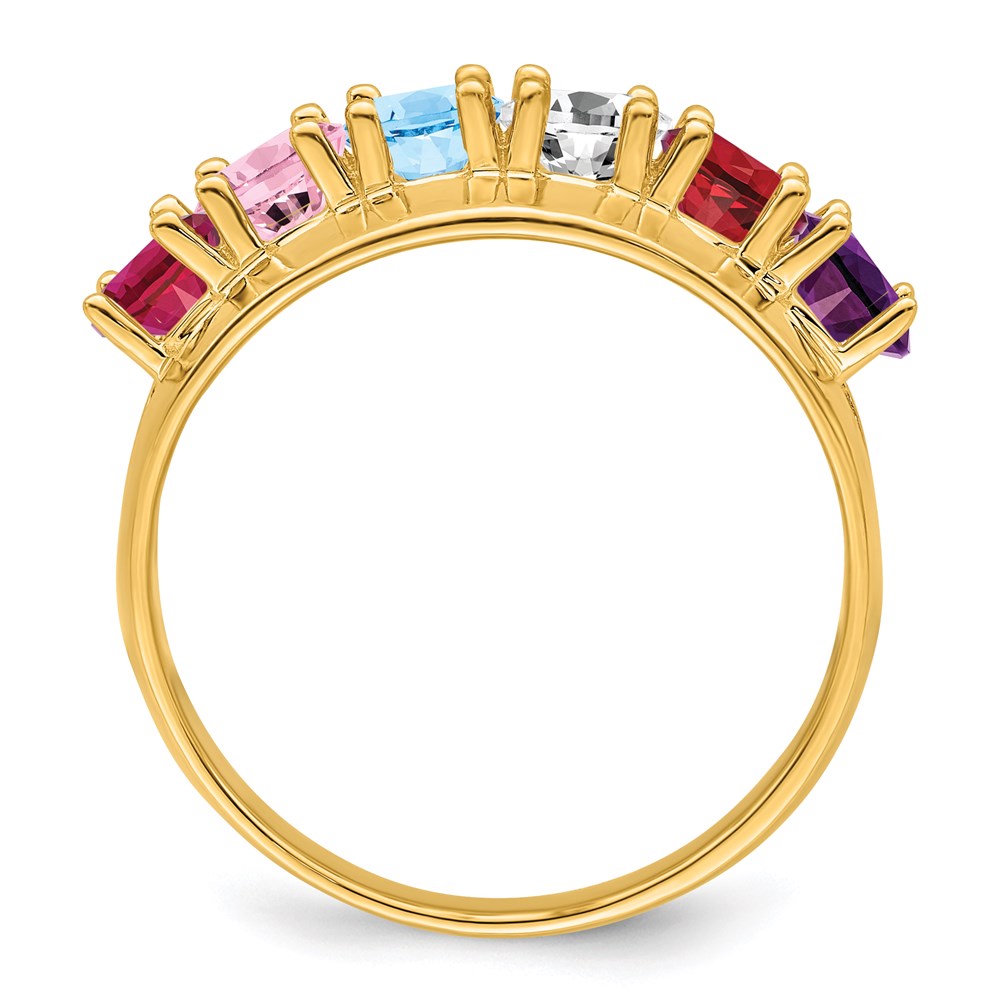 14k Genuine 6 Stone Mother's Ring