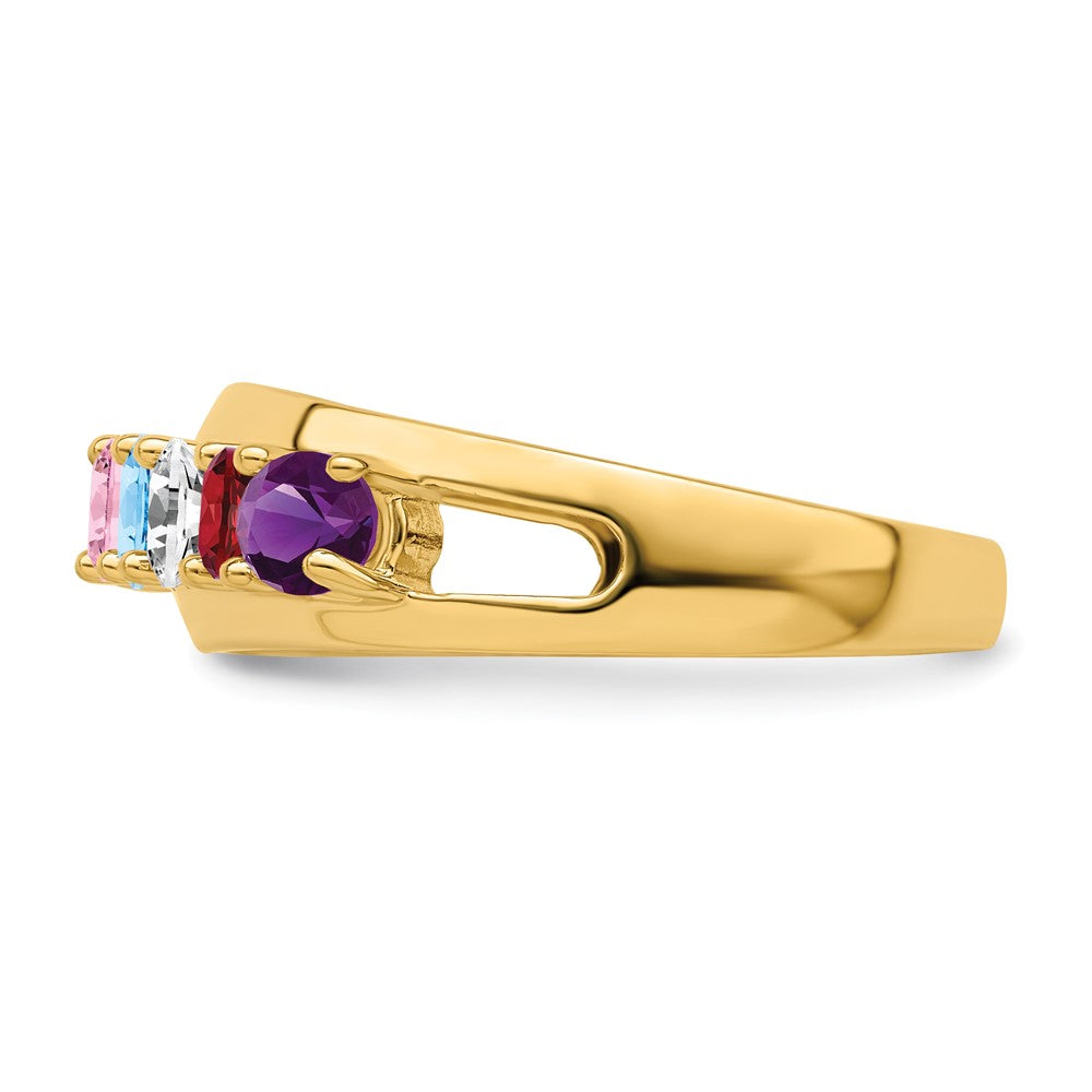 14k Genuine 6 Stone Mother's Ring